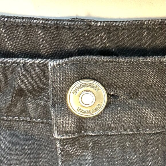 BURBERRY Mid-Rise Straight Leg Denim Pants With Roundel Logo In Black - Size 26 - Picture 5 of 8